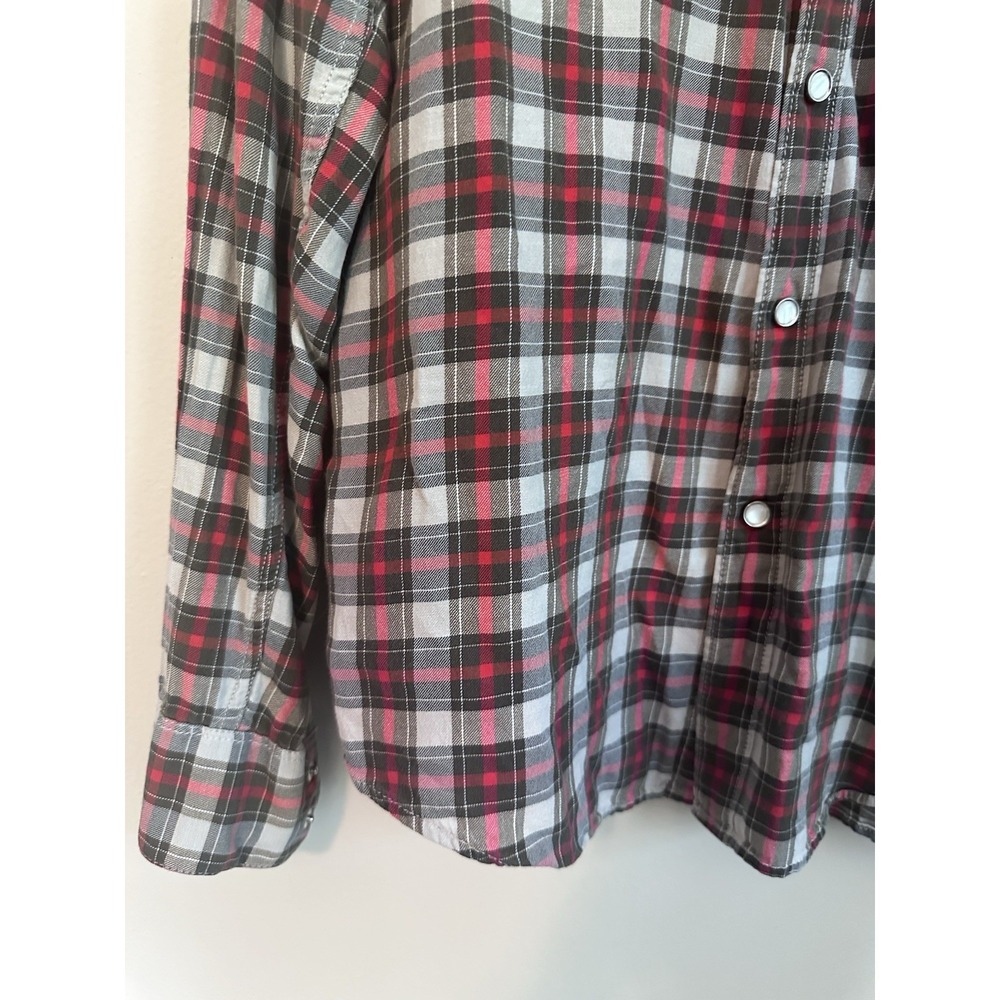 Levi's Men's Long Sleeve Western Cut Pearl Snap Plaid Shirt Lightweight LARGE - Picture 6 of 16